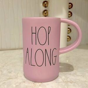 SET 2 X Easter Gift MUGs by Rae Dunn HOP ALONG Bunny🐰 PINK oversized coffee mug